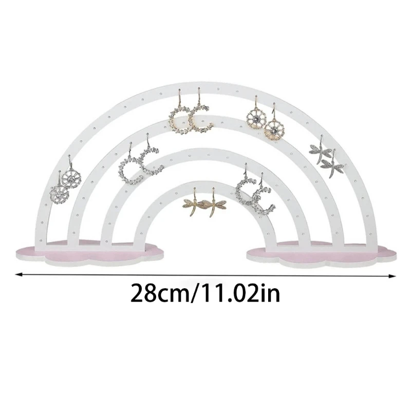 Acrylic Rainbow Cloud Earring Rack Unique Rainbow Cloud Earring Display Stand Practical Storage Holder for Bathroom K3KF