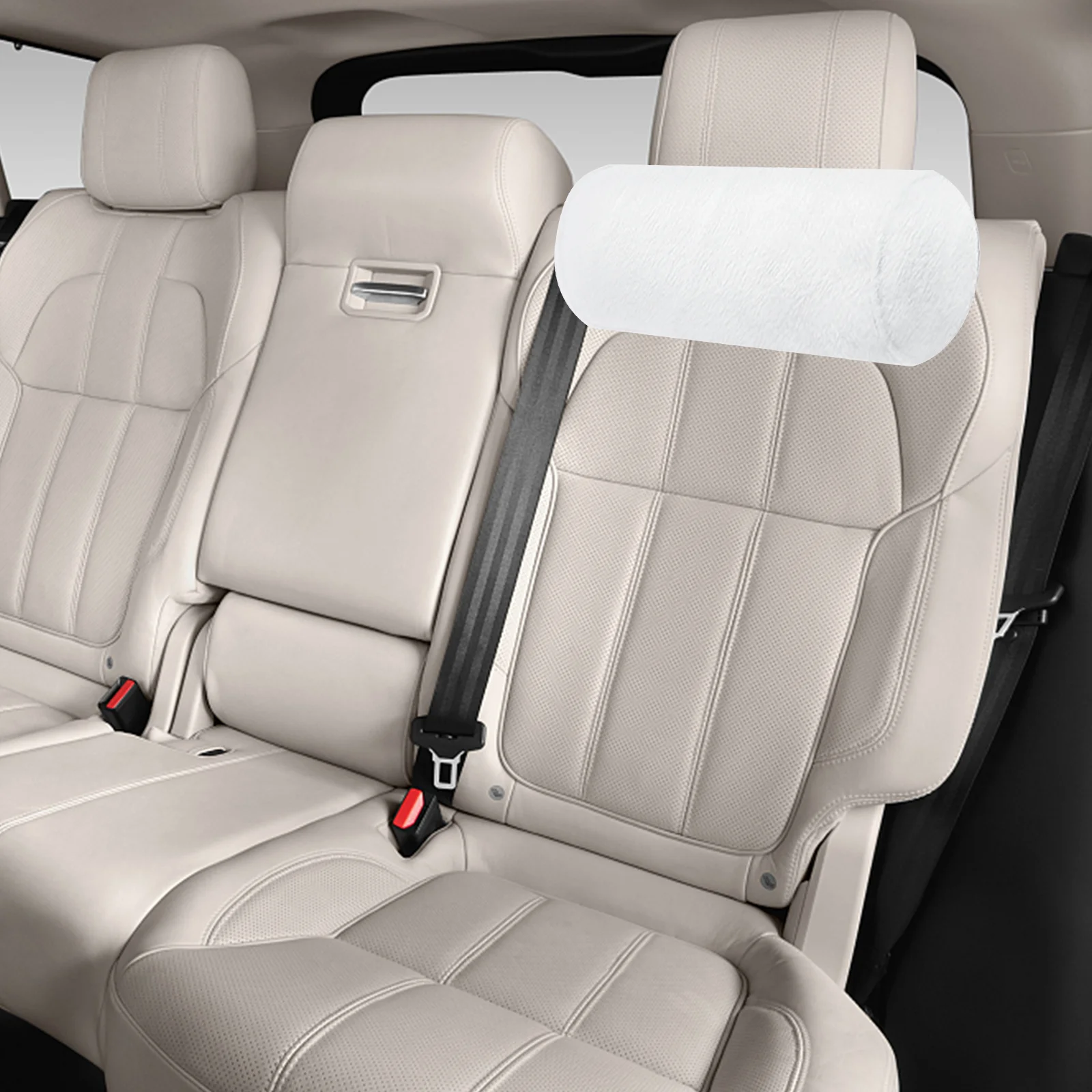 

Round Pillow Case High End Fabric Car Neck Pillow Cover Comfortable Long Cylindrical Pillowcase for Car Seat Backrest Decor