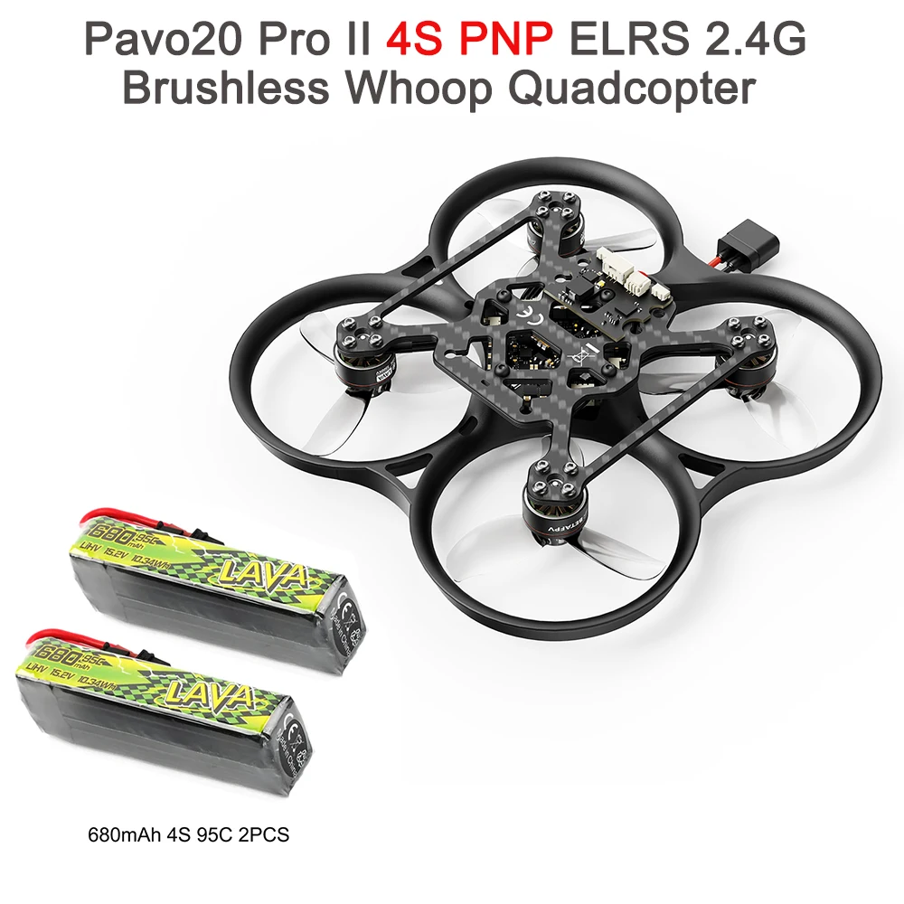 Nieuwe BETAFPV Pavo20 Pro II 3-4S O4 Pro ELRS 2.4G/PNP Borstelloze Whoop Quadcopter Drone voor LAVA Serie 3S/4S 680mAh 95C Batterij