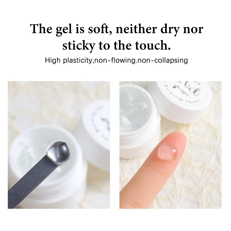 1 szt. Przezroczysty żel PVC do modelowania, żel 3D nieprzywierający do dłoni, żel do paznokci utwardzany lampą UV, narzędzia do samodzielnego zdobienia paznokci