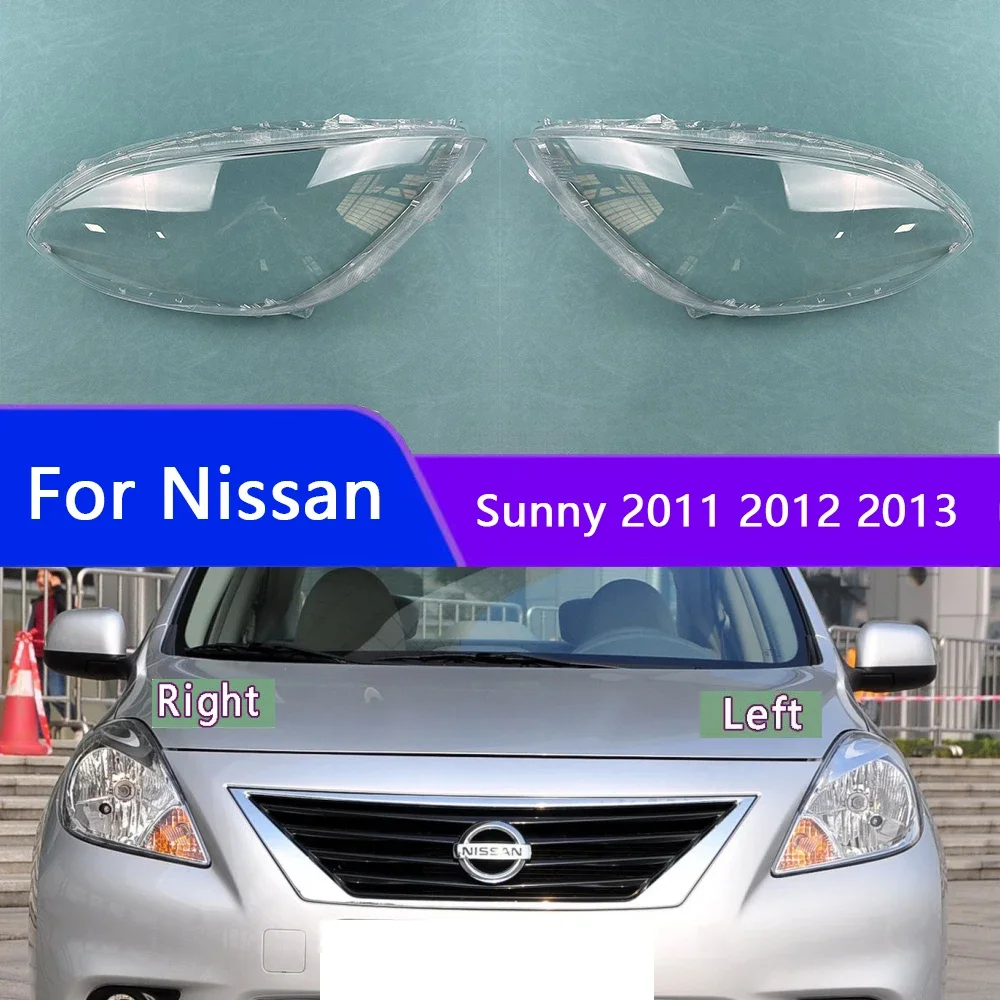 

For Nissan Sunny 2011 2012 2013 Headlight Housing Shell Lamp Shade Lens Transparent Headlamp Cover Plexiglass