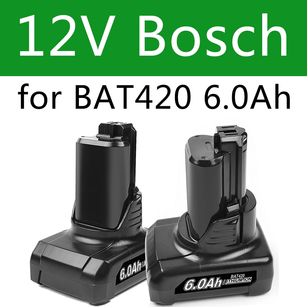 

12V Bosch 6.0Ah Li-ion BAT420 Replacement Battery for Bosch BAT411 BAT412 BAT413 BAT414 10.8V Battery Cordless Power Tools