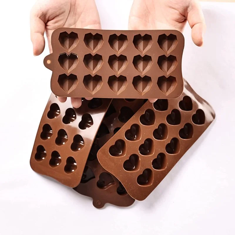 Heart-shaped Chocolate Mold Pentagram Easter Egg Cylinder Rose Silicone Mold DIY Chocolate Candy Ice Cube Baking Tool