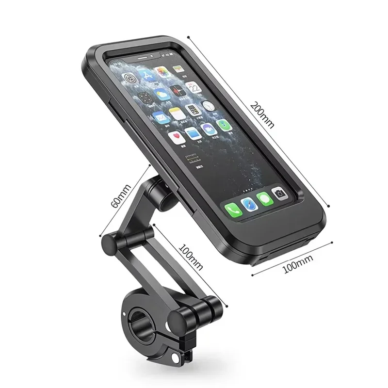حامل هاتف الدراجة الجديد القابل للسحب قابل للتعديل 360 درجة °   الدورية للماء المضادة للصدمات دراجة نارية الهاتف جبل قوس شاشة تعمل باللمس