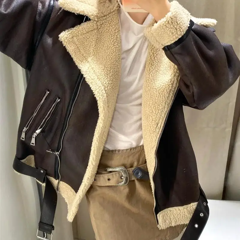 Jaet en fausse fourrure Double face pour femme, automne-hiver, nouveau cuir et fourrure intermédiaires Z, ligne droite, couleur Pure, 699