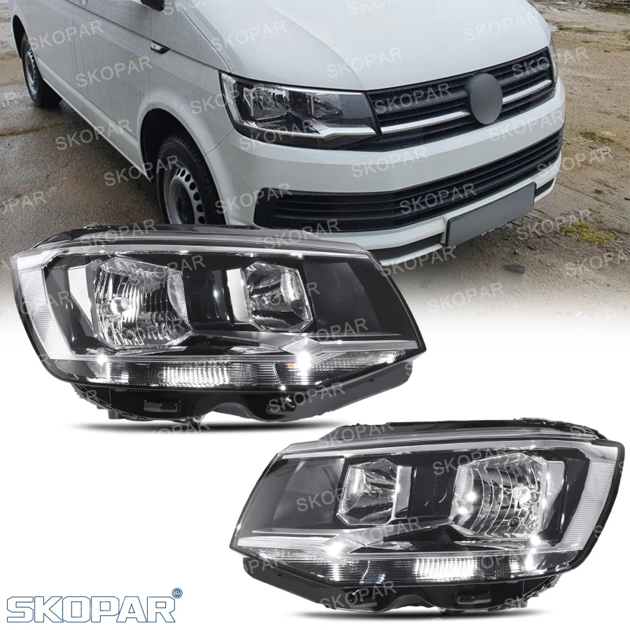 For VW T6 2016 2017 2018 2019 Car accessories 7E1945015AD 7E1945016AD Halogen Front Bumper Headlamp Headlight Side Lamp