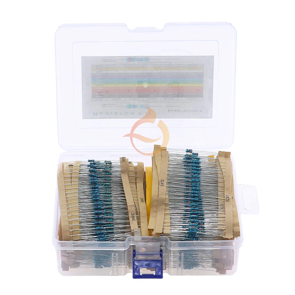 3120pcs 1% 1/4W Metal Film Resistor Assorted  Kit 1R-10M 0.25W Component Pack 156Value Each 20pcs