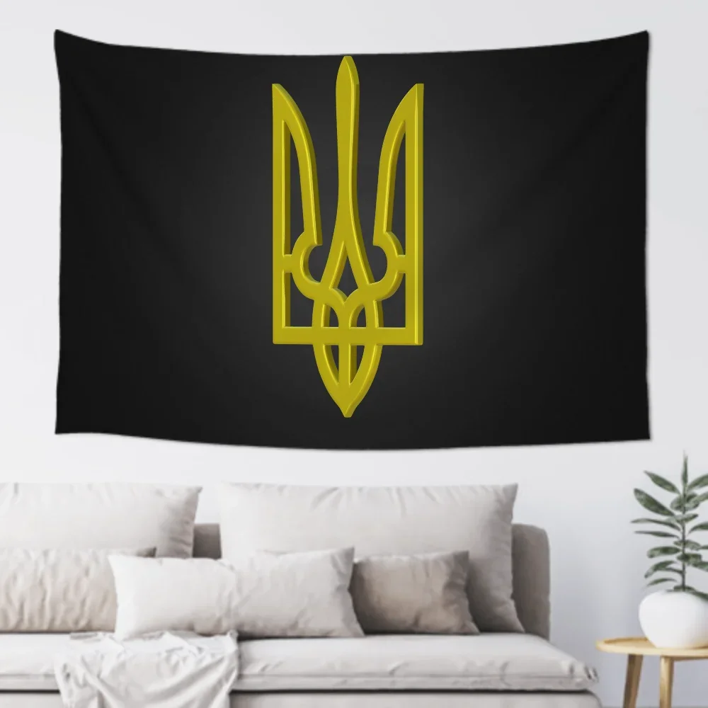 1pc Selling Ukraine Trident Flag Banners Four Hole Flag Polyester Outdoor Decor Room Aesthetic