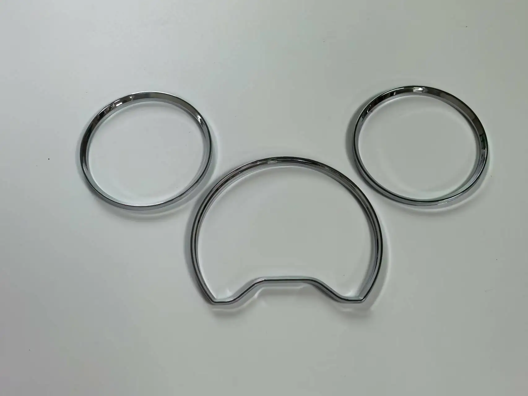 One Set of 3 Pieces Chrome Dashboard Gauge Ring Set for Benz W210 1995-1999 and W202 1995-1999