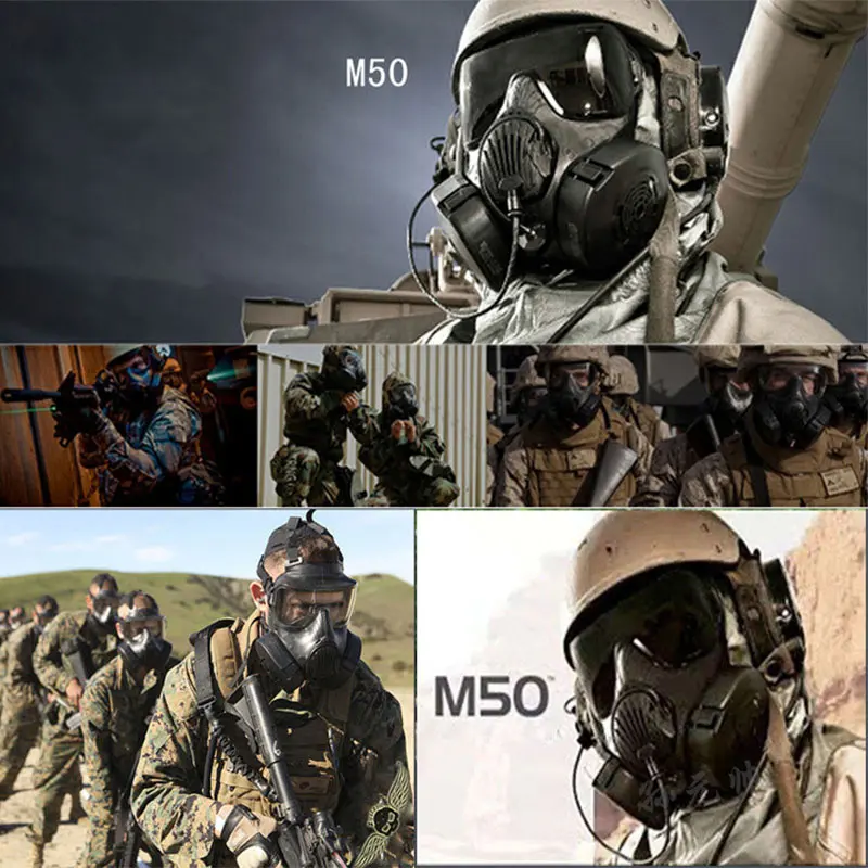 Tactical Mask CS Game Cosplay With Exhaust Fan Filters Full Face Tactical Protective Mask For Airsoft Shooting Hunting Riding