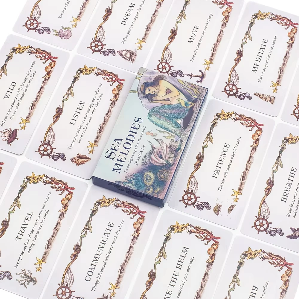 Sea Melodies Oracle Cards A 40 Deck Message From The Mermaids Tarot English Visions Divination Edition Borad Playing Games