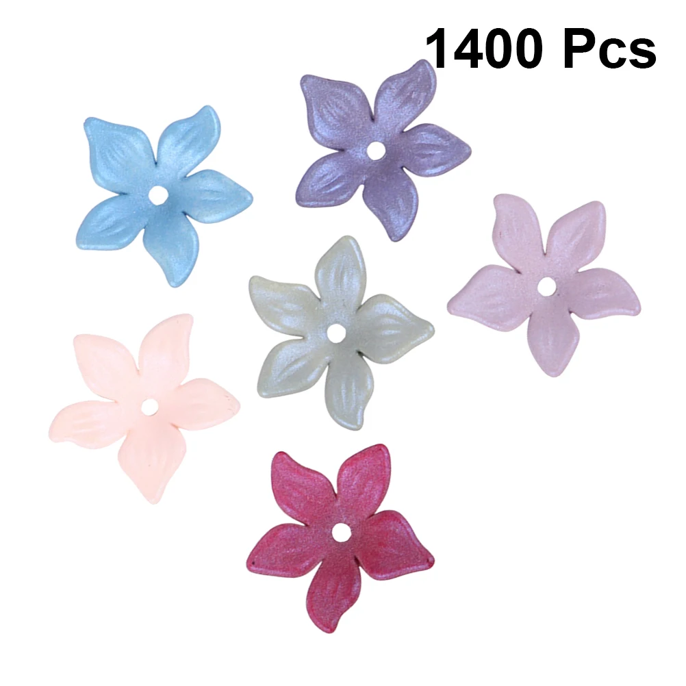 

1400pcs 20Mm Acrylic Frosted Five-Petal Diy Handmade Jewelry Accessories Bridal Hairpin Earrings Bracelet Making Romantic Gift