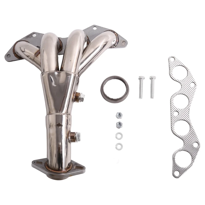 Stainless Race Manifold Header Exhaust Manifold With Gasket For Honda Civic EX 2001-2005 1.7L SOHC D17AXQ