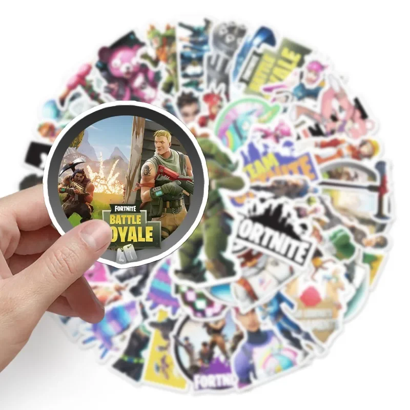 50 Uds. Pegatinas de grafiti de personajes del juego Fortnite, pegatinas decorativas impermeables para taza de agua, maleta, papelería de