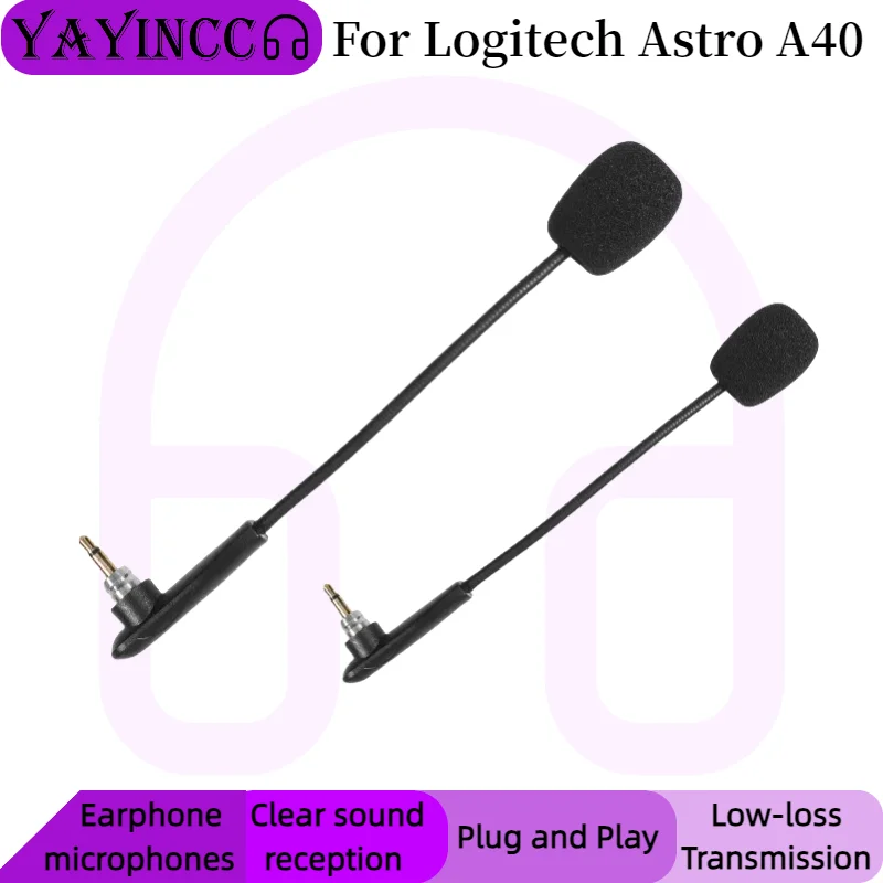 

YAYINCC Replacement Gaming Mics 3.5mm Game Microphone For Logitech Astro A40 Detachable microphone rod plug and play MIC