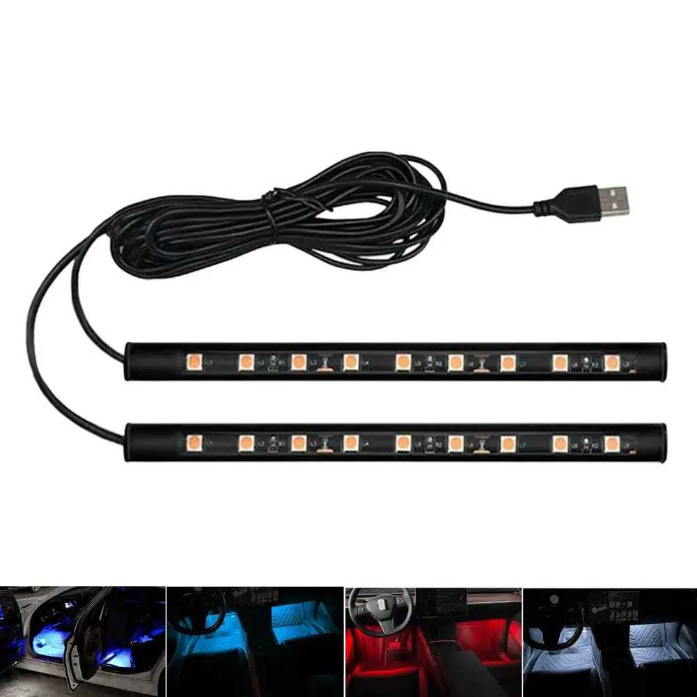 New LED Car Interior Ambient Foot Strip Light Kit Backlight 5V USB Auto Decorative Atmosphere Neon Lamp Vehicle Accessories