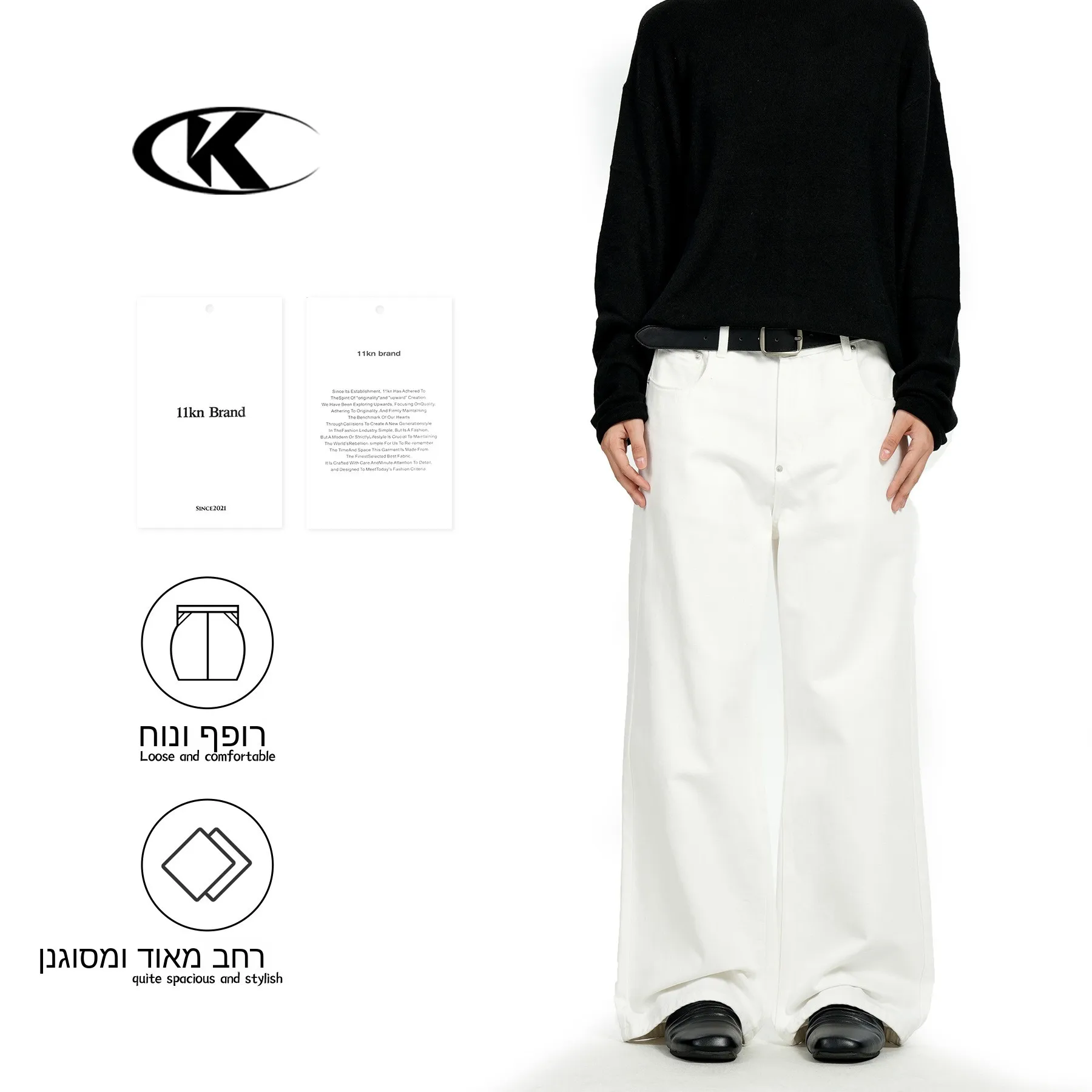 

Classic Straight Leg Jeans Men's Cleanfit Slimming Trendy Vintage Casual Wide Leg Long Pants Simple American Style Cotton Jeans