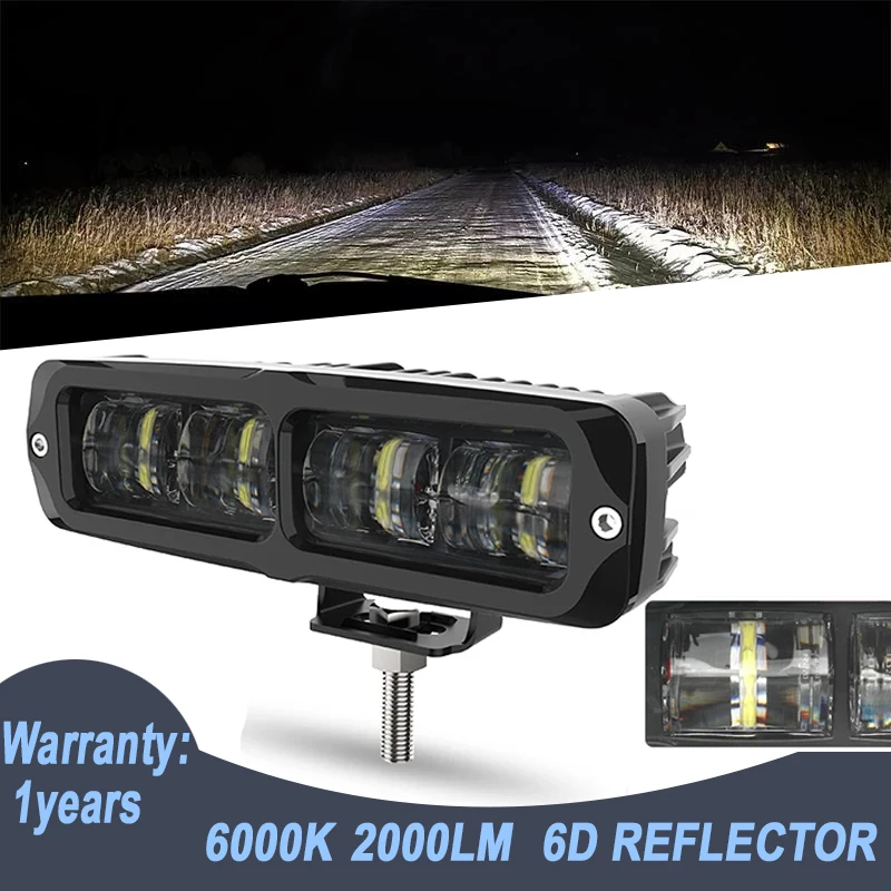 

6Inch Lens Car Lamp / LED Work Light Bar Offroad Barra 6D 12V 6000K Driving Running Lights For Niva Lada 4x4 Uaz ATV Motorcycle