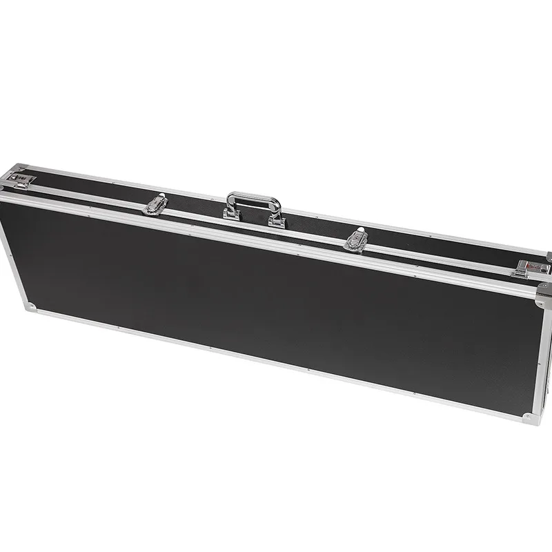 Mallette de transport longue en aluminium avec mousse à l\'intérieur, mallette de rangement en aluminium, mallette à outils