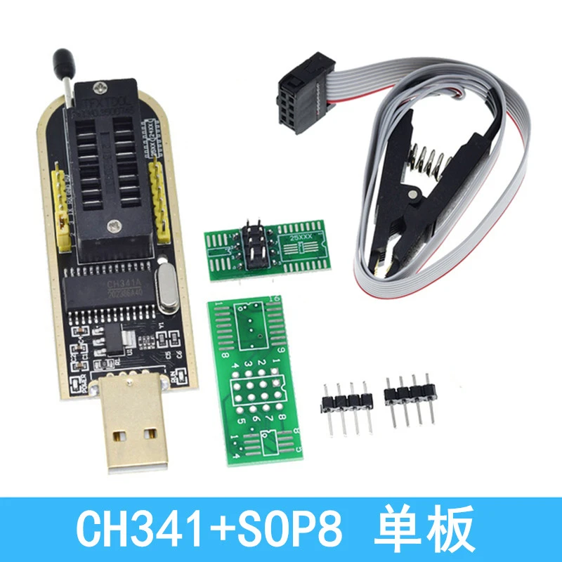 ชุดโปรแกรม USB 24 25ชุด + คลิปทดสอบ SOP8 SOIC8ชุดโปรแกรมเมอร์