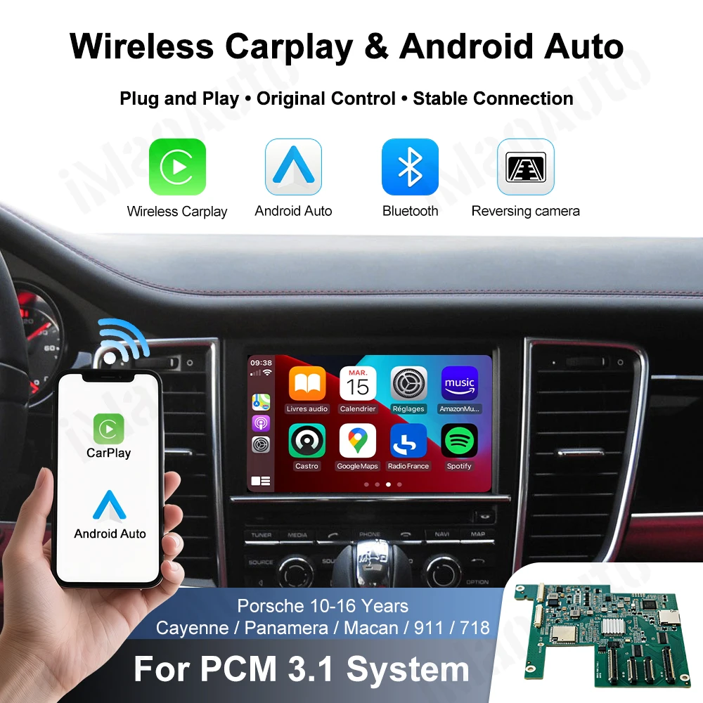 Wireless Carplay Android Auto Module For Porsche PCM 3.1 Panamera Cayenne Cayman Macan Boxster 911 991
