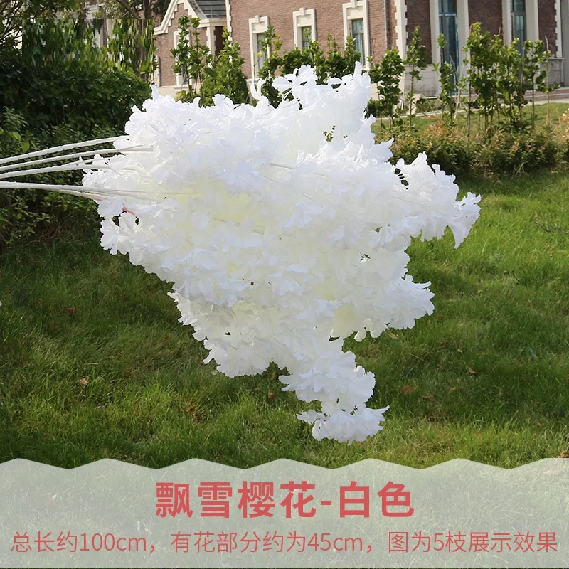 100 Stück 90cm Weiße Zweige Schneekirschblüten Künstliche Blumen Wohnzimmerdekoration Hochzeit Outdoor-Party Fotorequisiten – Detail 5