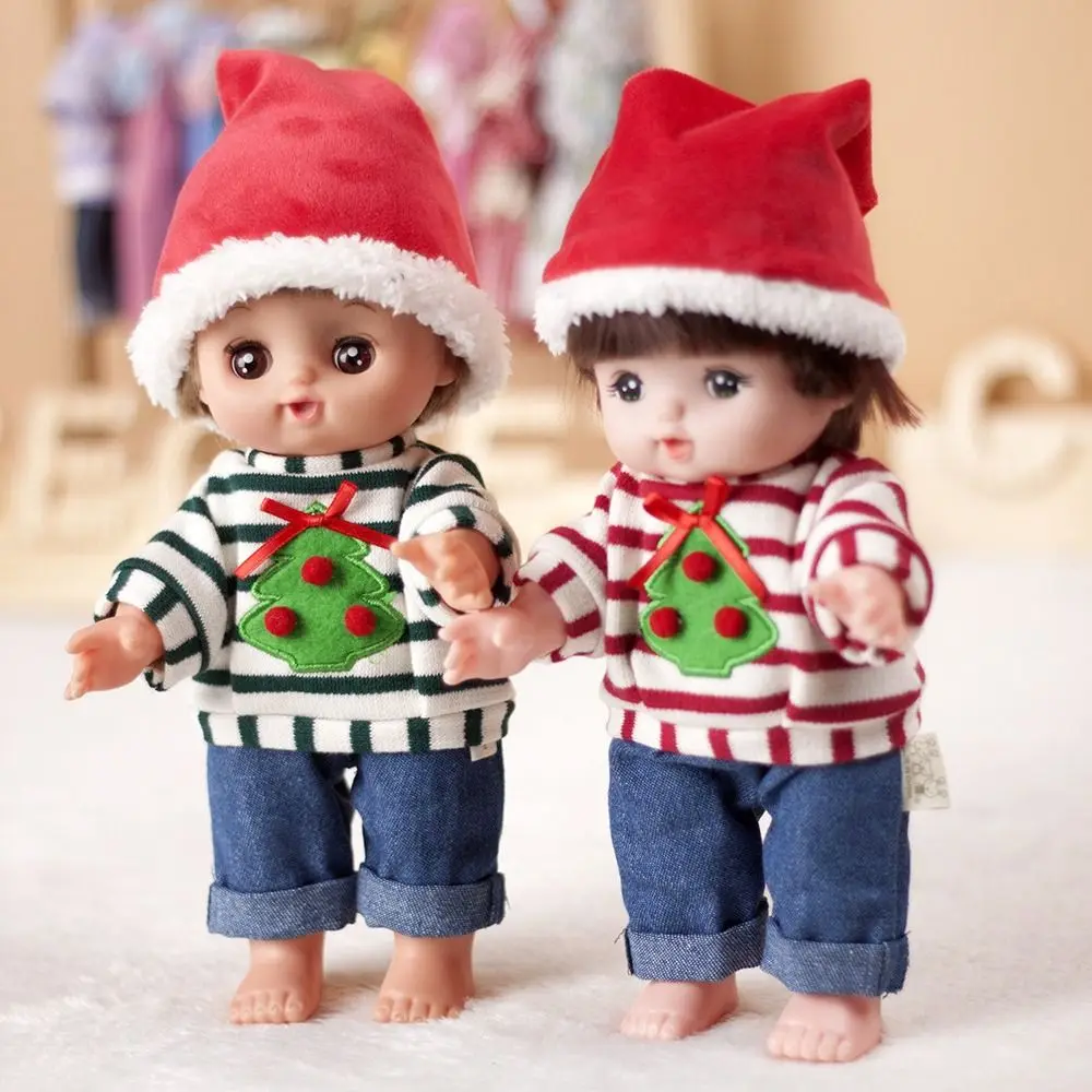 Toy Accessories Joints Doll's Clothes Toy Outfit Toy Clothes Christmas Striped Suit DIY Clothing Dress Up Changing Dressing Game