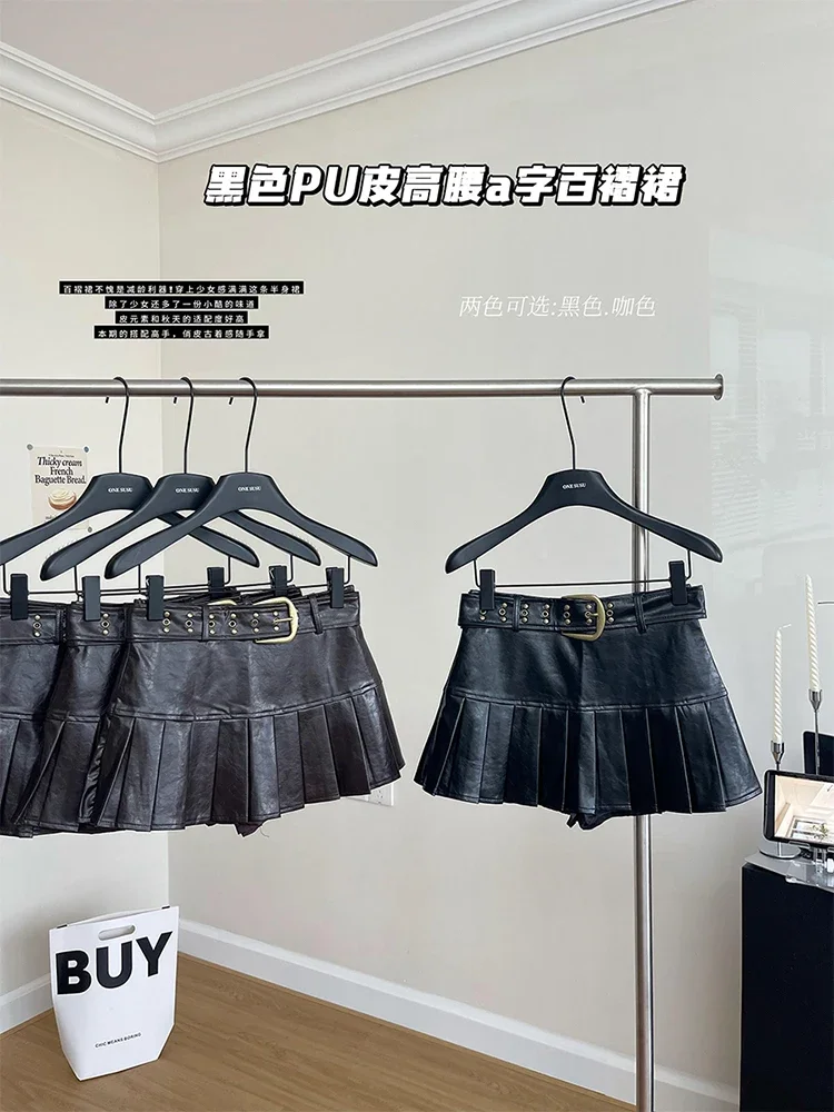 Women Dark Academia Cyber Punk Korean Mini Pleated Skirt Gyaru Coquette 2000s Design Y2k Streetwear Harajuku Grunge E-girl Goth