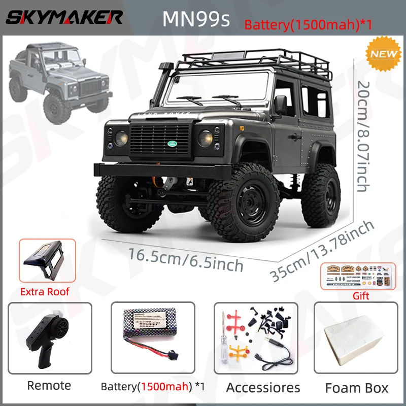 Nieuwe MN99S V2 1:12 Schaal MN Model RTR RC Auto 2.4G 4WD RC Rock Crawler MN98 MN99 Defender Pickup Afstandsbediening vrachtwagen Speelgoed