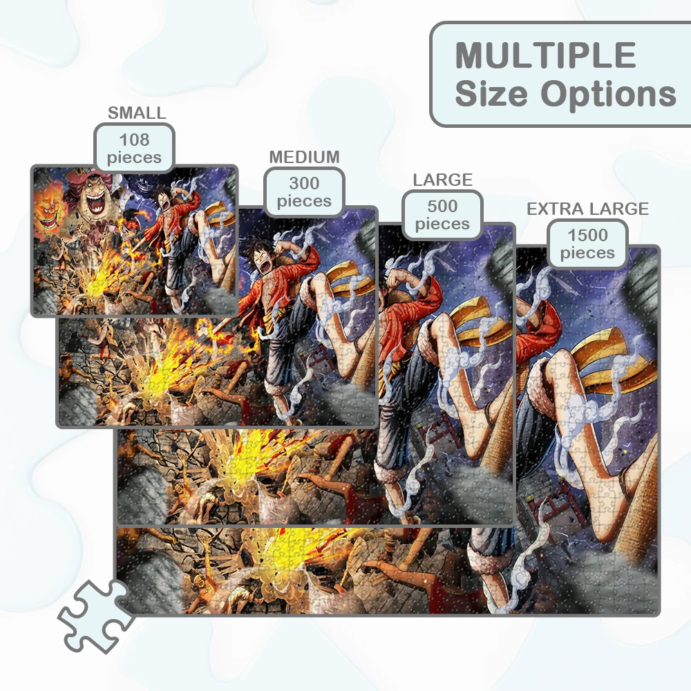 Uma peça aventura quebra-cabeças clássico anime japonês jogos quebra-cabeças 108/200/300/500/1000/1500 peças dos desenhos animados quebra-cabeças de madeira