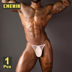 CMENIN Transparent Mesh Men Underwear Briefs Sexy Bikini Low Waist Men's Panties Ultra-thin Breathable Underpants Gays Men Brief