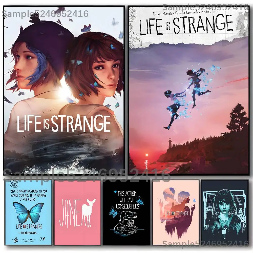 

L-Life Is Strange Max Chloe Poster For Self-adhesive Art Waterproof Paper Sticker Coffee House Bar Room Wall Decor