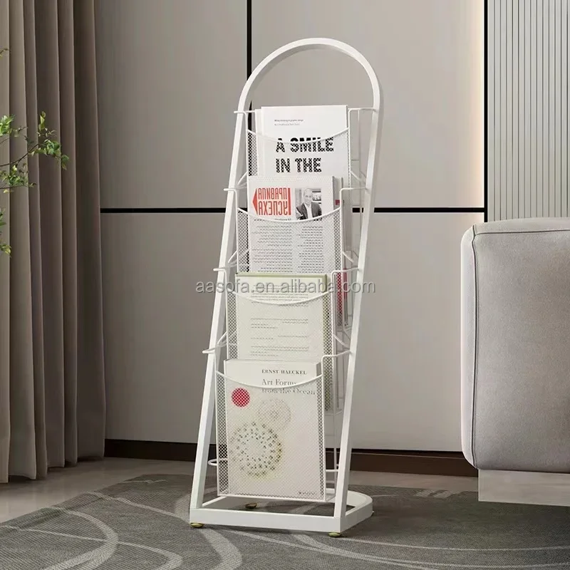 2026 School and Home Library Metal Display Rack Iron Rotating Holder for Magazines and Newspapers for Sale