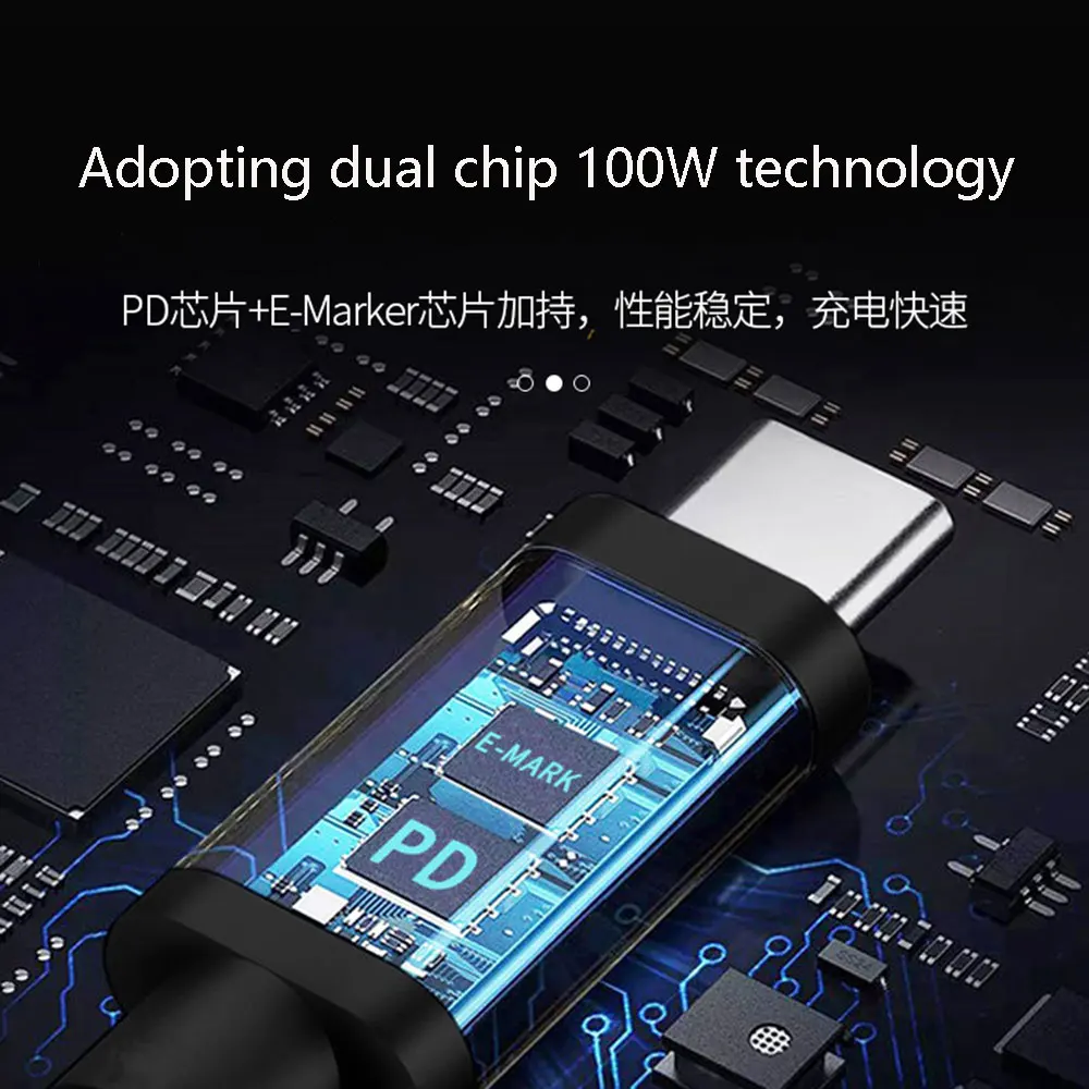 1Pcs Type C male to DC 7.4*5.0mm 100W 5A PD Decoy trigger Adapter cable USB-C PD chip charging line for HP Dell notebook