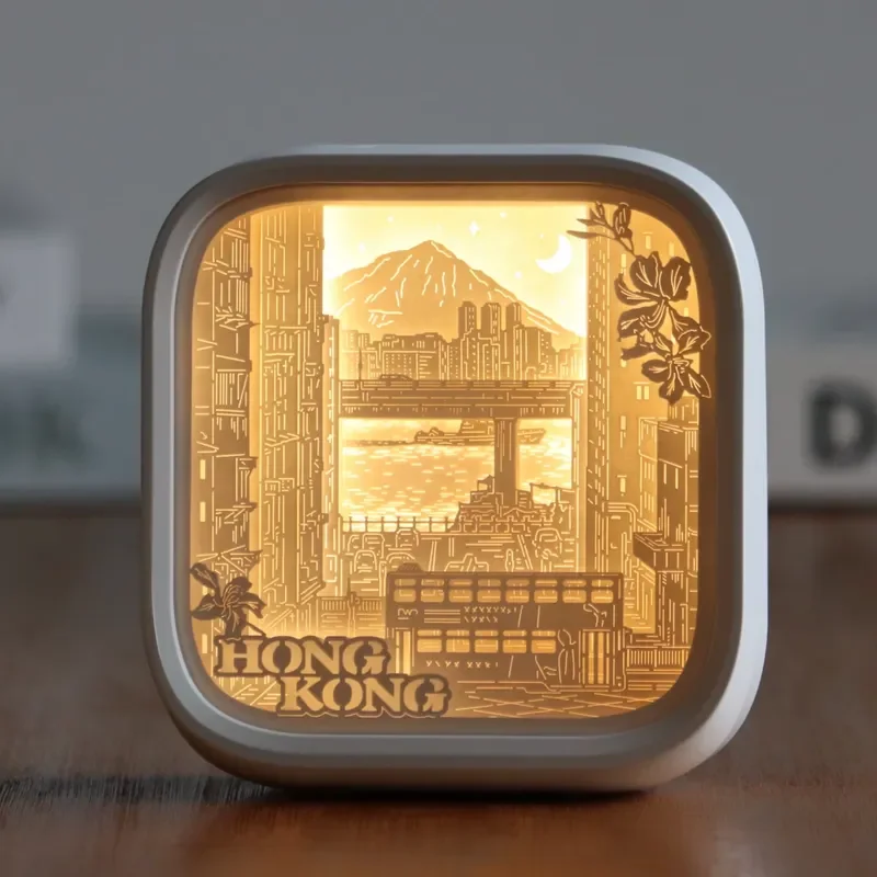 Decorative Paper Carving Sculpture Desk Lamp Touch Sensitive USB Charging LED Night Light for Home Decor Gifts