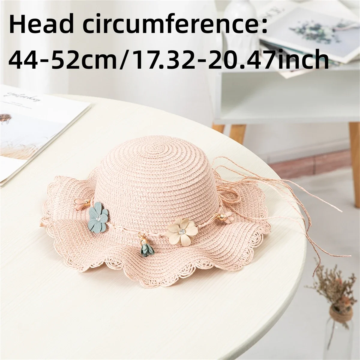 Girls' straw hat bag matching travel sun hat Flower children's sun hat Outdoor fashion fisherman hat sunscreen hat