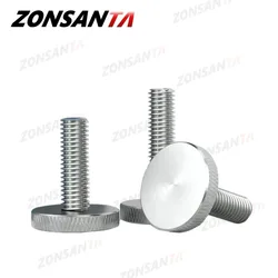 Knurl Flat Big Round Head Hand Tighten Screw M3 M4 M5 M6 M8 Curtain Wall Glass 304 Stainless Steel Thumb Adjusting Bolt GB835