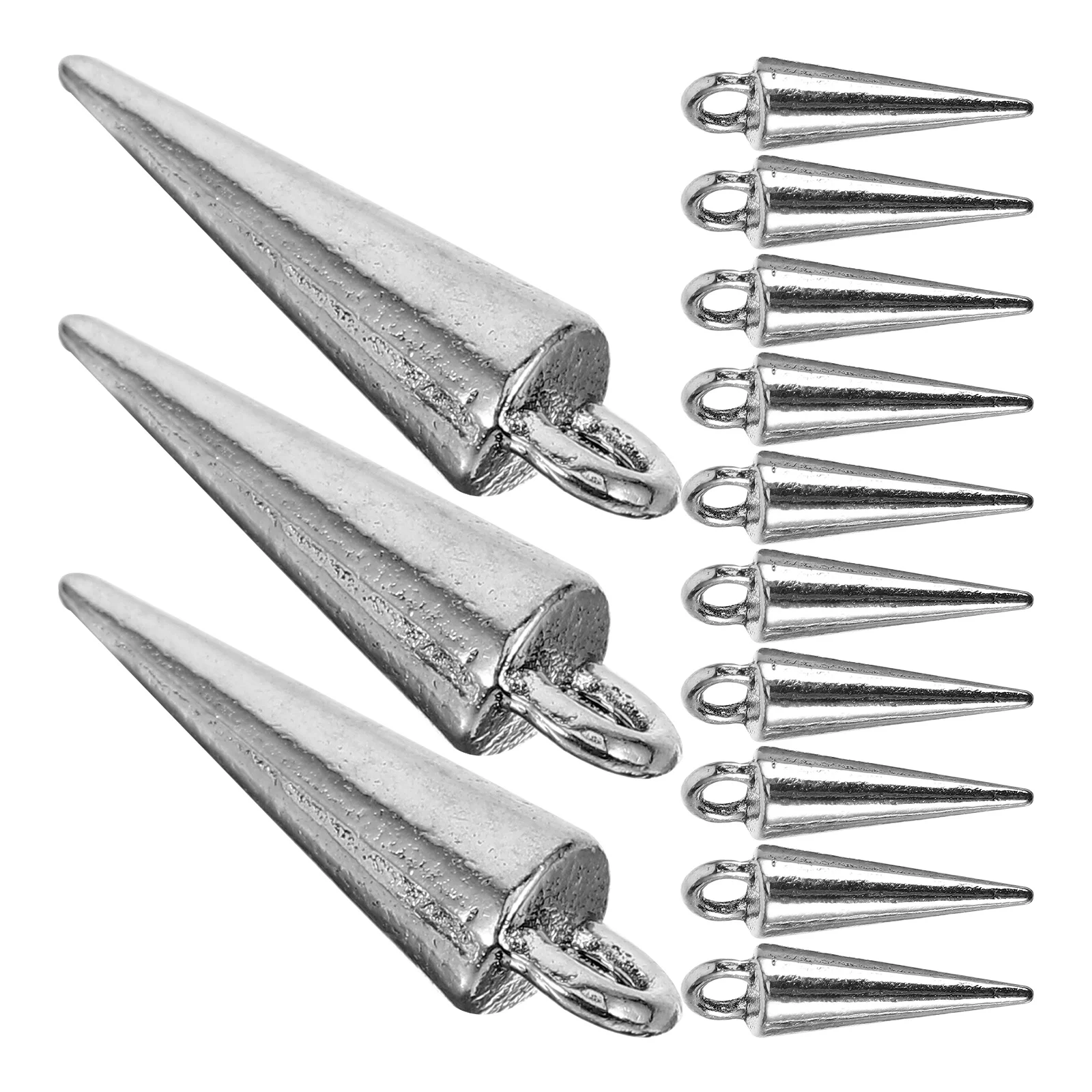 

Crafts Zinc Alloy Pendant Accessories Cone Shapes Spike Charm Key Ring Charms for Jewellery Making