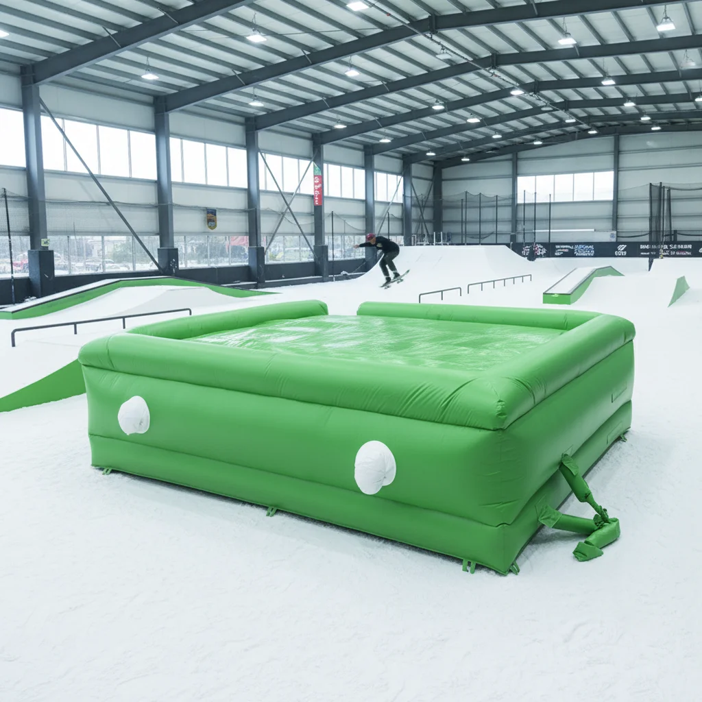 High quality safety inflatable freestyle floor airbag winter sports skiing snowboarding inflatable stunt jumping airbag