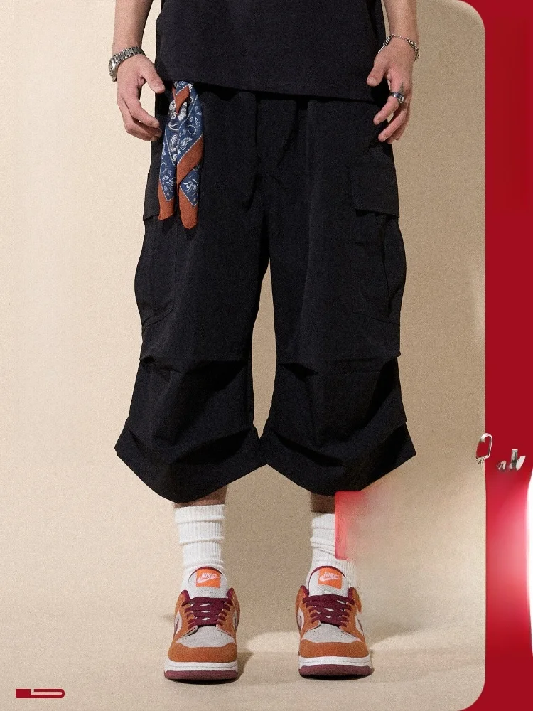 

Loadmind Collaboration American Mountain Series Casual Pants Men's Workwear ket Seven-Quarter orts Trendy Versa...