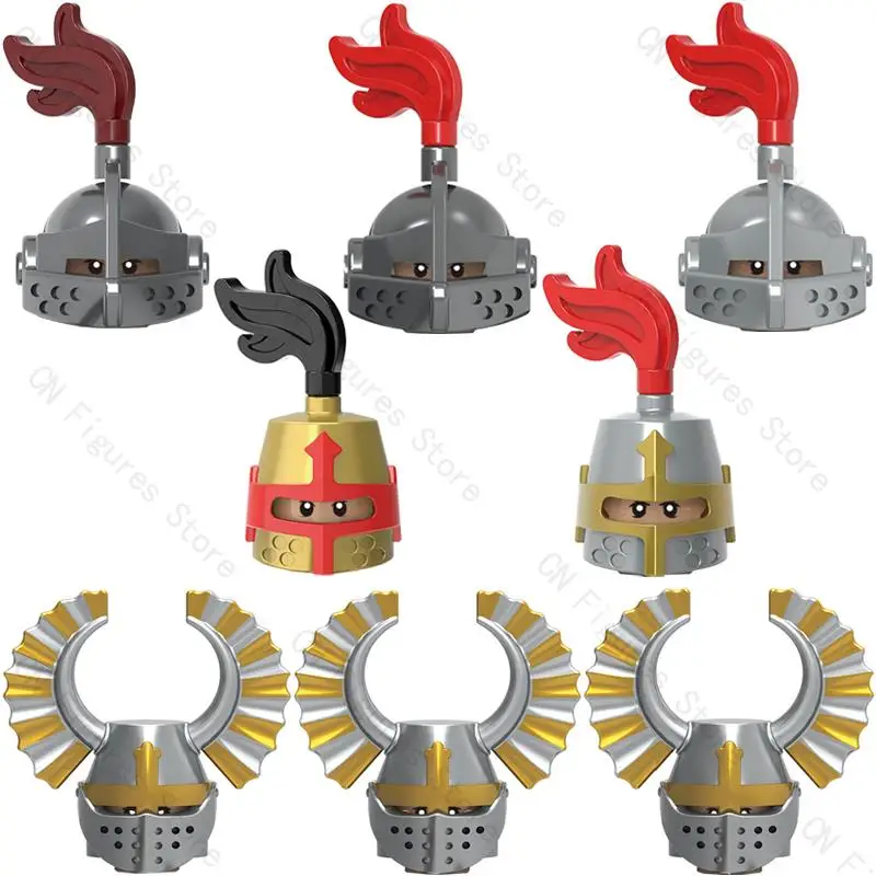 X0348 Medieval Warfare Roman Soldier Temple Knight Building Blocks Golden Knight MOC Action Figures Christmas Toys For Children