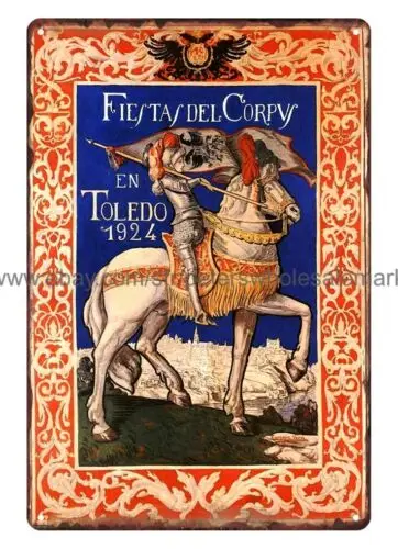 outdoor art prints online 1924 Fiestas del Corpus en Toledo metal tin sign