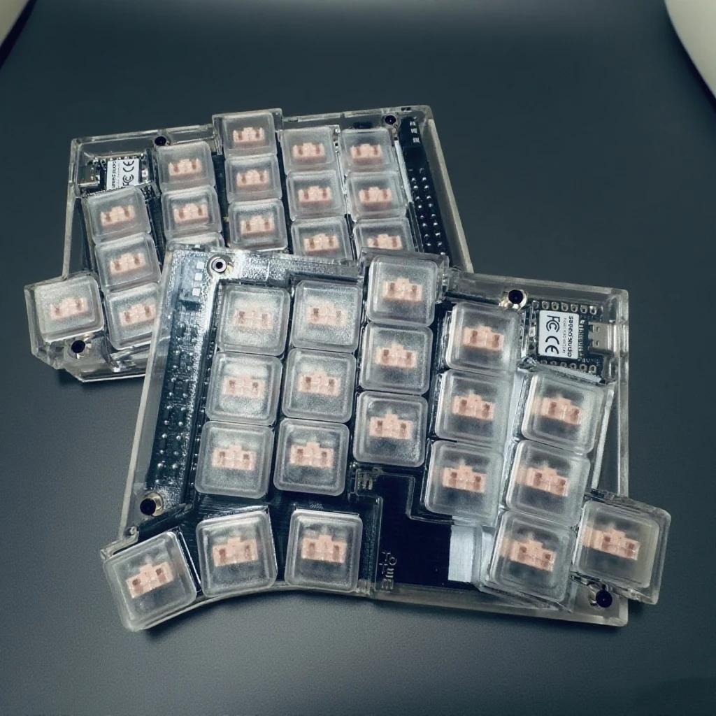 Totem Keyboard Wired Low Profile Portable Split Keyboard 3D Resin Transparent Custom Vial Hot Swap Ergonomic Keyboards PC Gamer