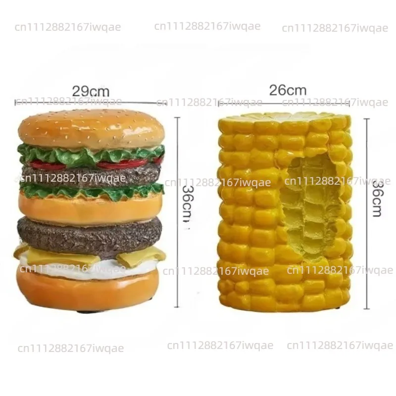 Corn Stool Trendy Home Burger Stool Chair Corn Cob Ornament Resin Low Stool Decoration
