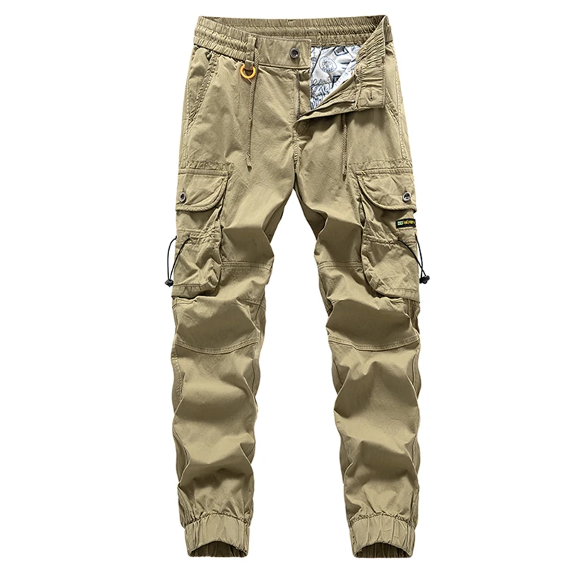 

Рабочие брюки из чистого хлопка Waed, свободные повседневные длинные брюки, весенние мужские модные брендовые удобные джинсы свободного кроя с прямыми штанинами