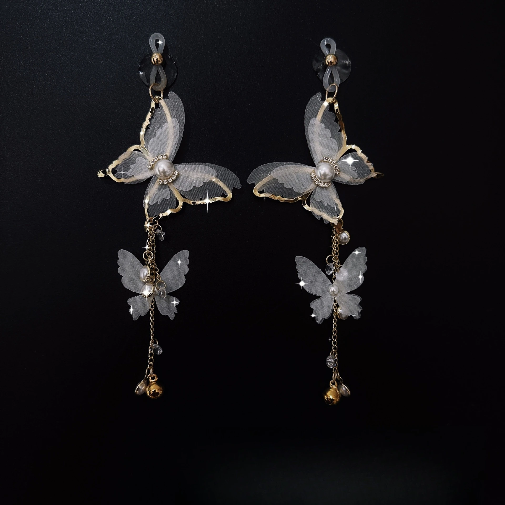 الدانتيل فراشة الحلمة المشابك جرس واللؤلؤ SM إغاظة المكونات الشرج مع الذيل تيت محفز الأزواج العلاقة الحميمة محسن المثيرة اللعب