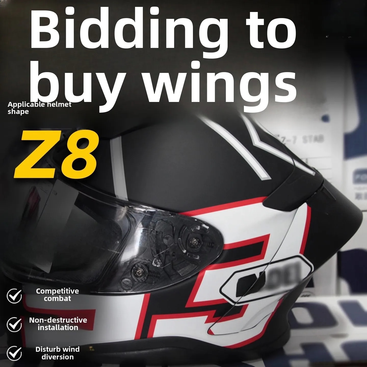 

Motorcycle Rear Trim Helmet Spoiler Case Accessories for SHOEI Z8 Z-8 Z 8