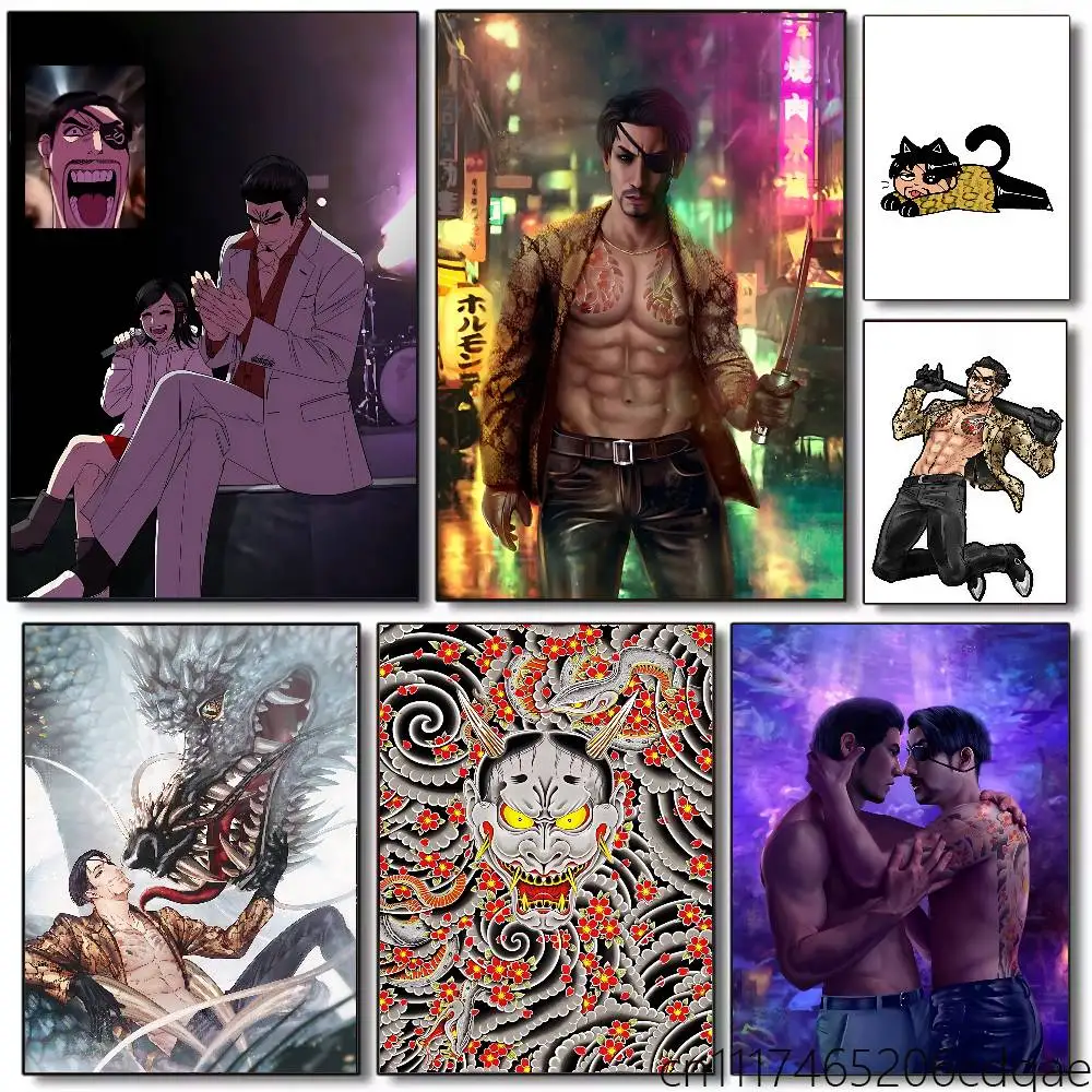 FOR Yakuza Majima Goro Rolled Poster Cartoon Wall Art for Nursery Kid Room Playroom Cute Princes Painting Home Room Decor