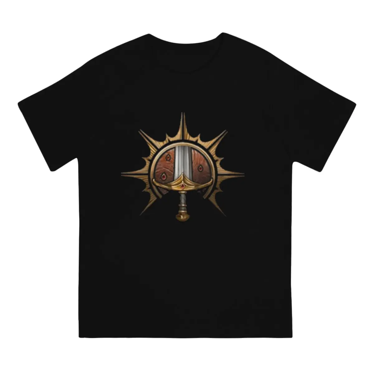 Fighter Logo T-Shirts for Men Baldurs Gate BG3 Novelty 100% Cotton Tee Shirt O Neck Short Sleeve T Shirts Classic Tops