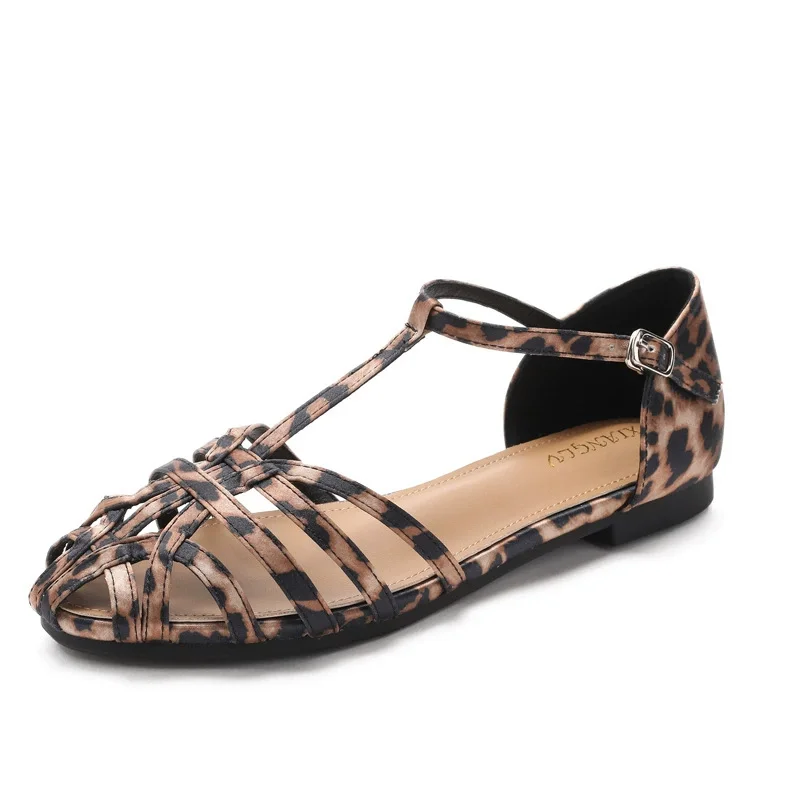 

Женские вязаные ажурные сандалии с открытым носком, летние, для улицы, 2026, новые, дышащие, с одной пряжкой, модные, для отпуска, в римском стиле